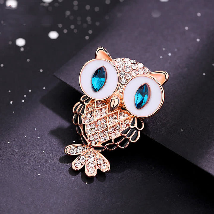 Women's Mystical Blue Eyes Owl Brooch - image 3