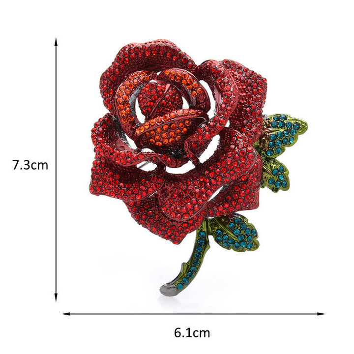 Women's Classy Rose Rhinestone Brooch - image 4