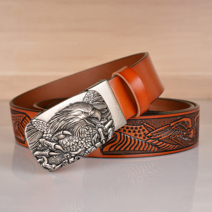 Men's Mighty Eagle Sharp Claw Automatic Buckle Leather Belt - image 13