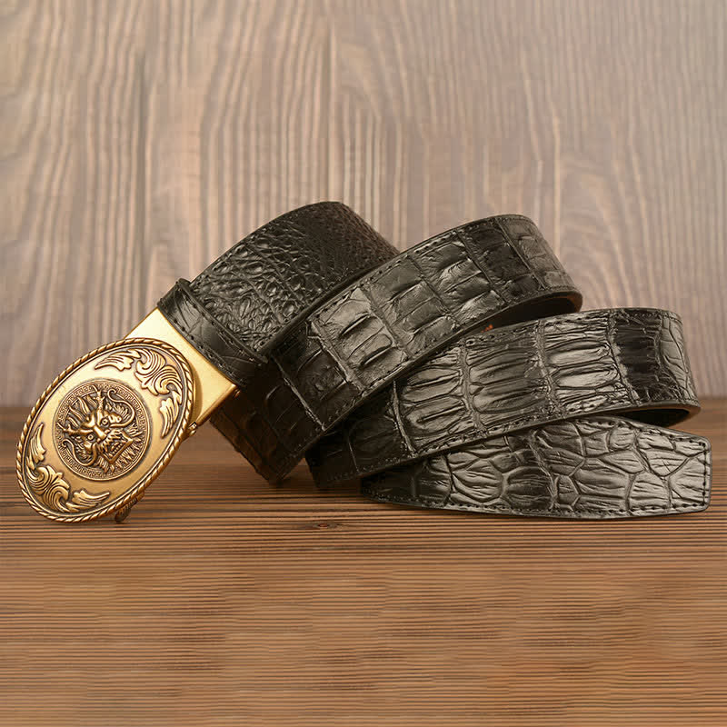 Men's Dragon Head Crocodile Pattern Leather Belt - image 15