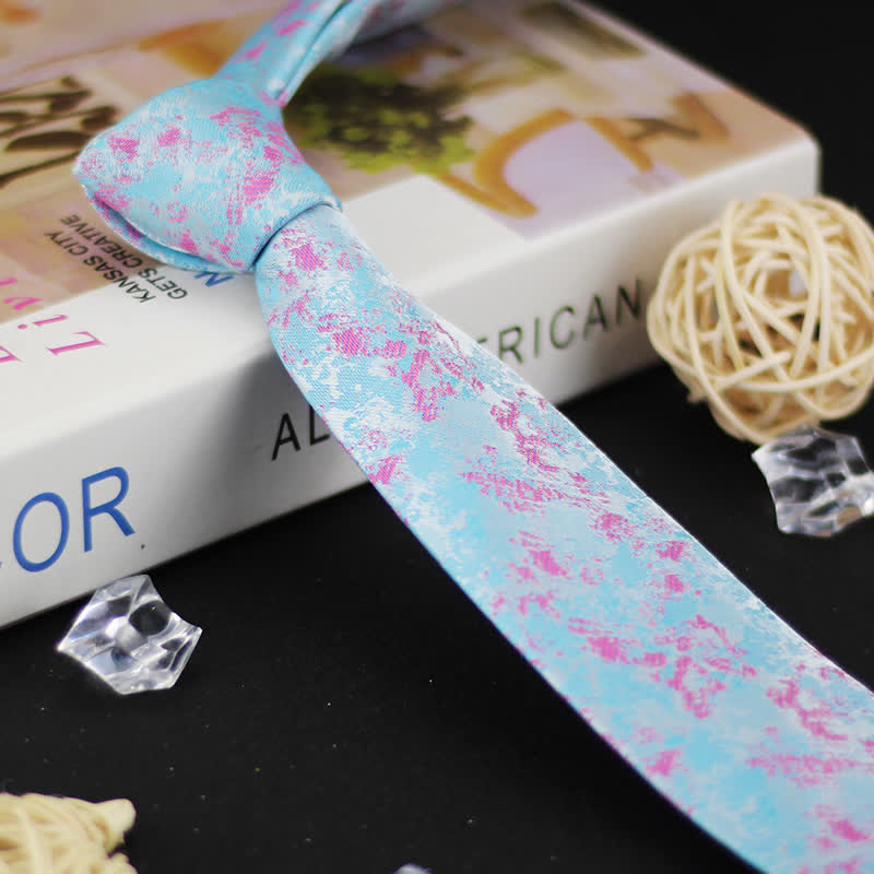 Men's Fresh Splash Graffiti Necktie - SkyBlue - image 2