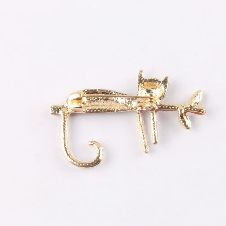 Women's Lazy Kitten Polka Dot Cat Brooch - image 4