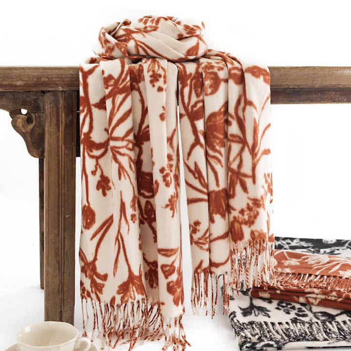Women's Cream Sweet Flower Botanical Scarf - image 0