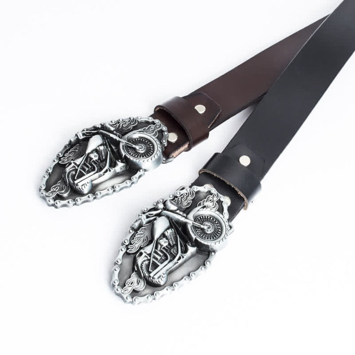 Men's Punk Locomotive Motorcycle Leather Belt - image 14