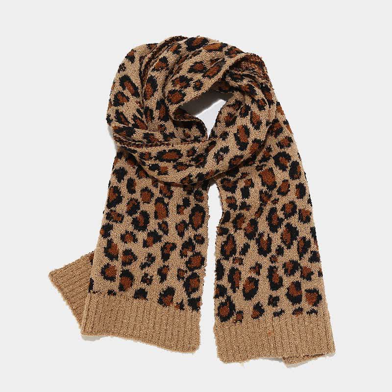 3Pcs Women's Leopard Print Hat Scarf Gloves Set - image 3