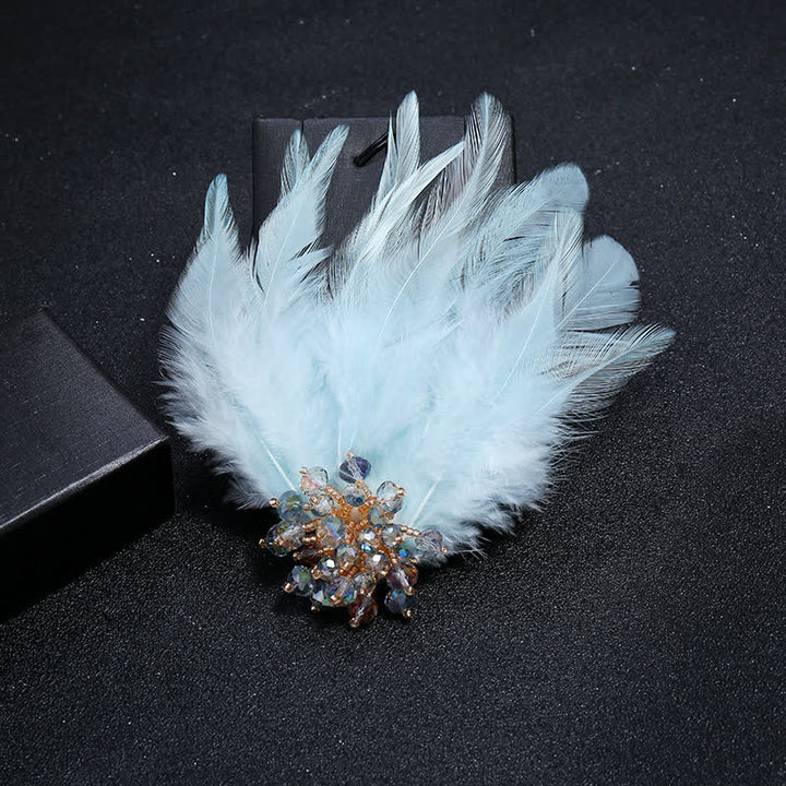 Women's Luxury Crystal Branch Snowflake Feather Brooch - Snowflake - Blue - image 15
