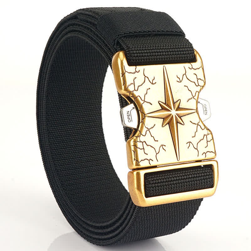 Men's Tactical Quick Release Elastic Canvas Belt - Black - 50" - image 2