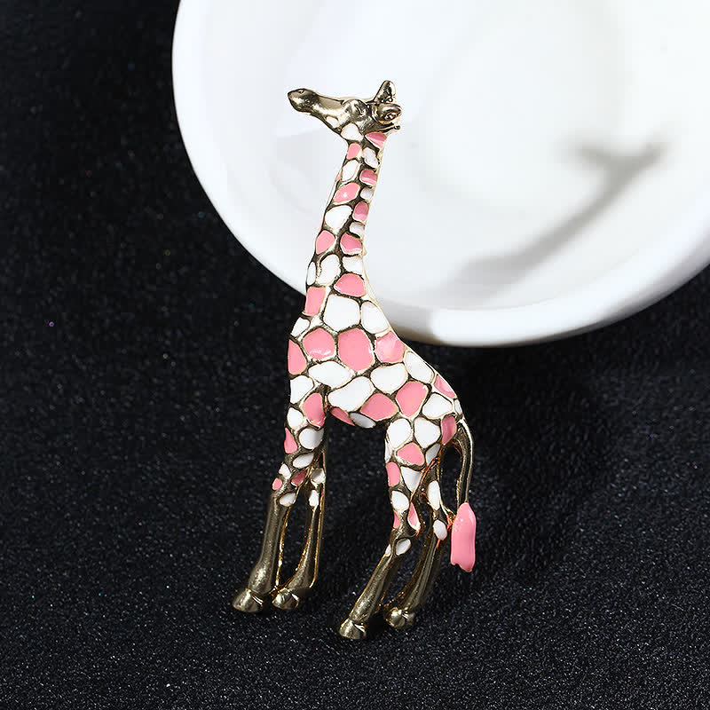 Women's Cartoon Glossy Enamel Giraffe Brooch - image 8