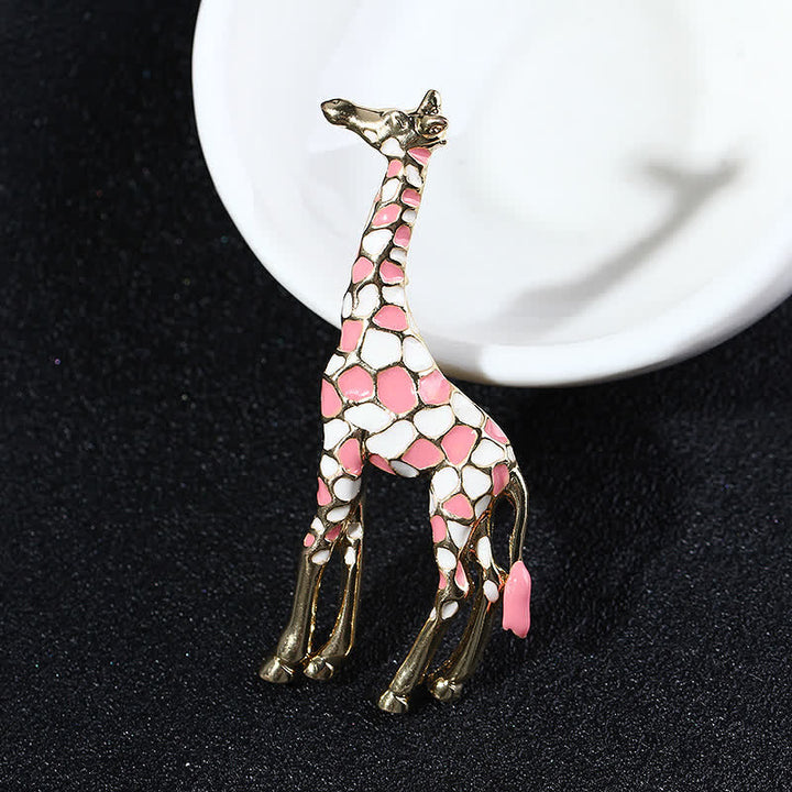 Women's Cartoon Glossy Enamel Giraffe Brooch - image 8