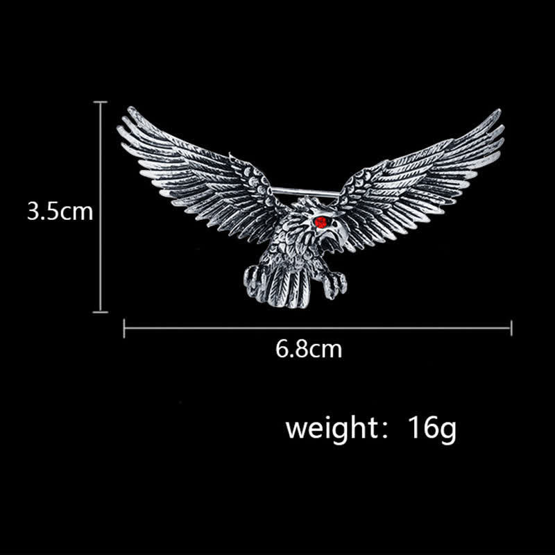 Men's Retro Soaring Bald Hawk Brooch - image 6