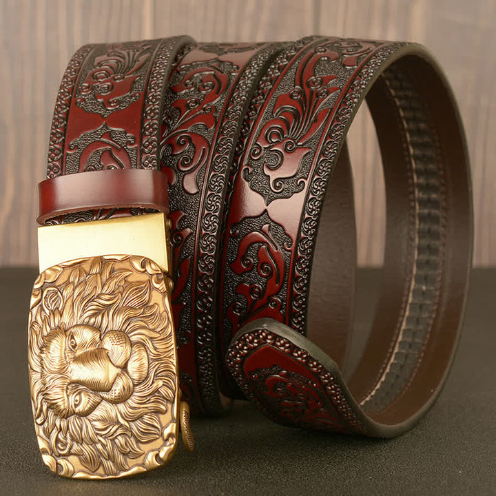Men's Honor Male Lion Head Leather Belt - image 1