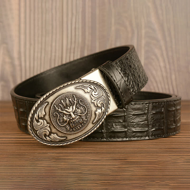 Men's Dragon Head Crocodile Pattern Leather Belt - image 23