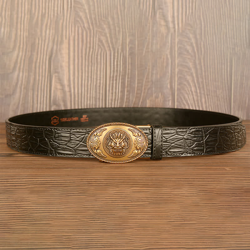 Men's Dragon Head Crocodile Pattern Leather Belt - image 16