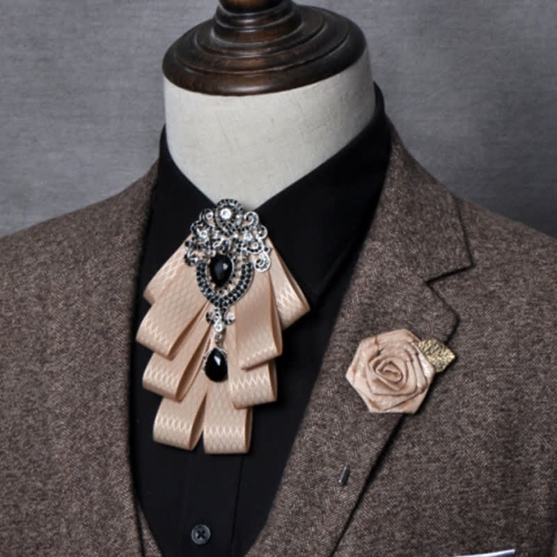 3Pcs Plaid Black Rhinestone Bow Tie Set - image 27