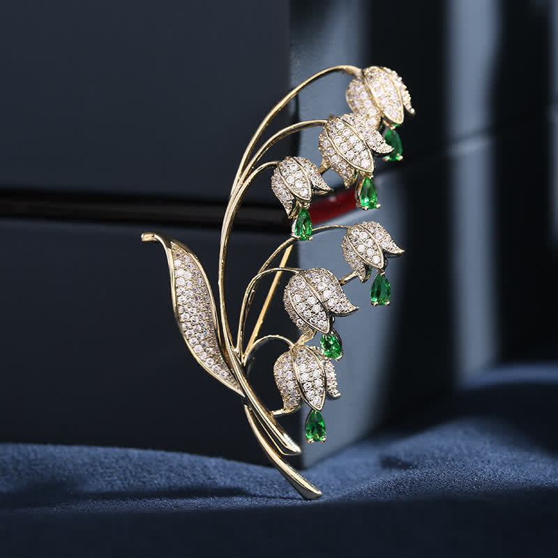 Women's Lily Of The Valley Brooch - Green - image 0