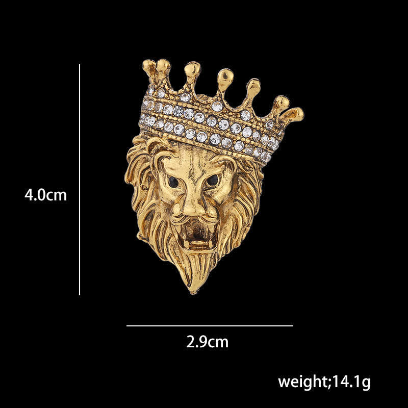 Men's Lordly King Lion Brooch - image 3
