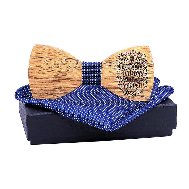 2Pcs Men's Proverbs Wooden Bow Tie Set - GOOD THINGS ARE GOING TO HAPPEN #2 - image 6