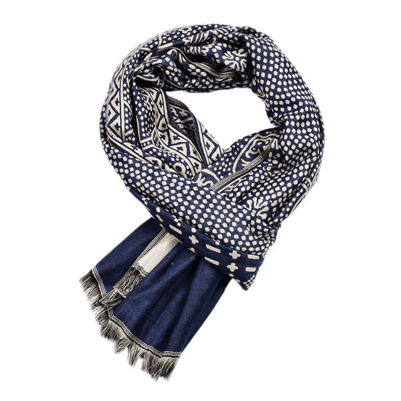 Men's Cotton Linen Lightweight Ethnic Scarf - image 8