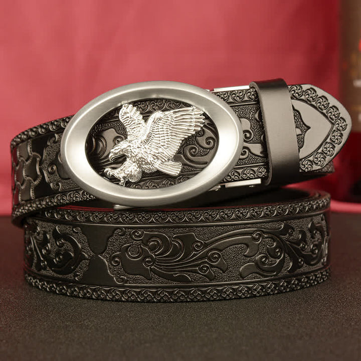 Men's Majesty Soaring Tercel Leather Belt - Silver & Black - 46 - image 13