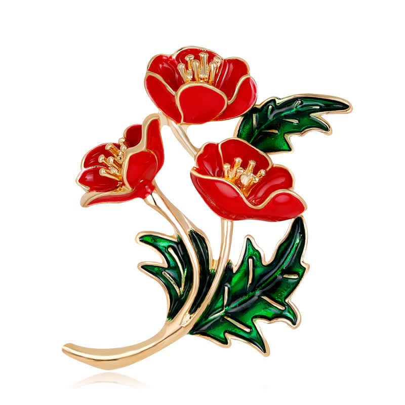 Unisex A Bunch Of Flower Poppy Brooch - A Bunch Of Flower - image 0
