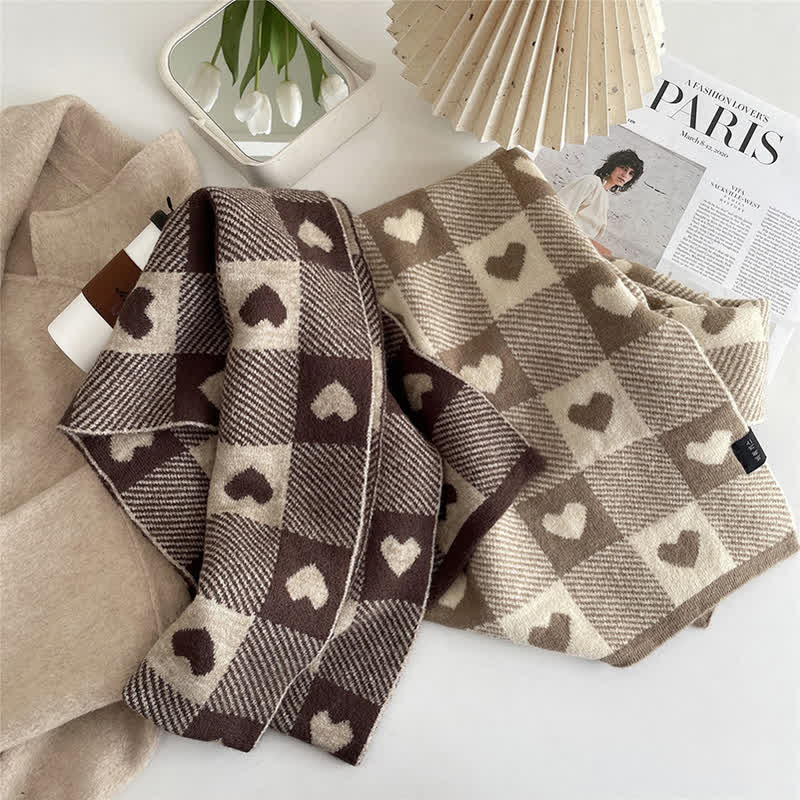 Women's Chunky Love Plaid Double-Sided Scarf - image 5