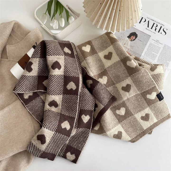 Women's Chunky Love Plaid Double-Sided Scarf - image 5