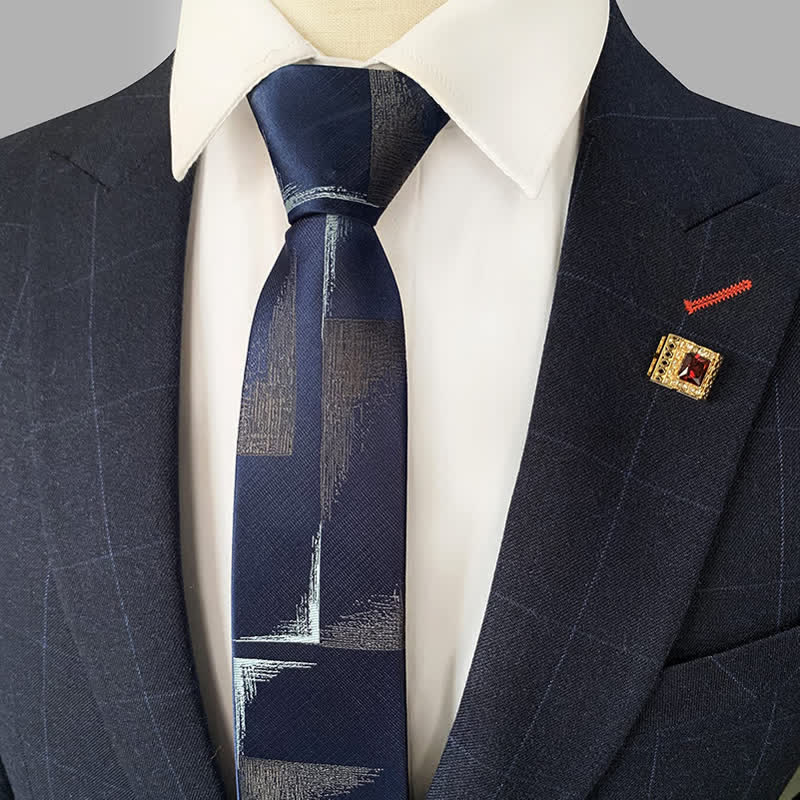 Men's Blue-Gray Zipper Tie Horizon Necktie - image 1