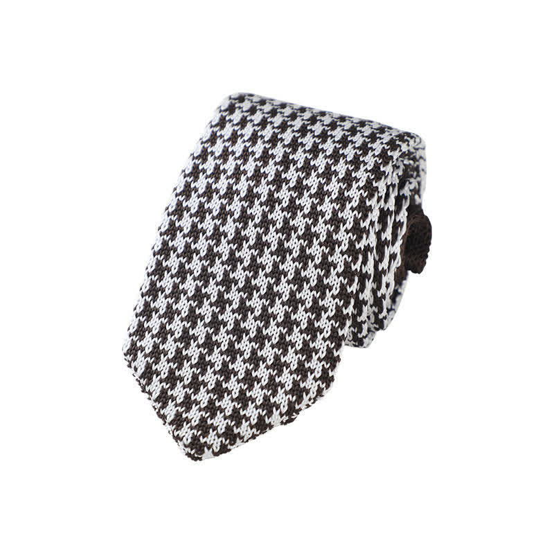 Men's Houndstooth Plaid Knitted Necktie - image 0