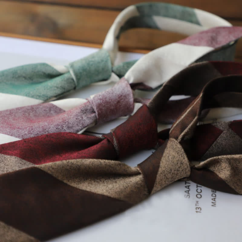 Men's Color Blocking Striped Necktie - image 1