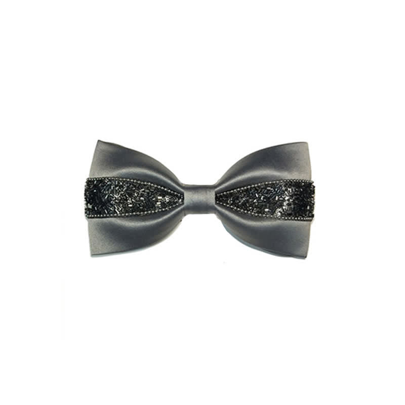 Men's Luxury Fancy Metal Bow Tie - Gray - image 1