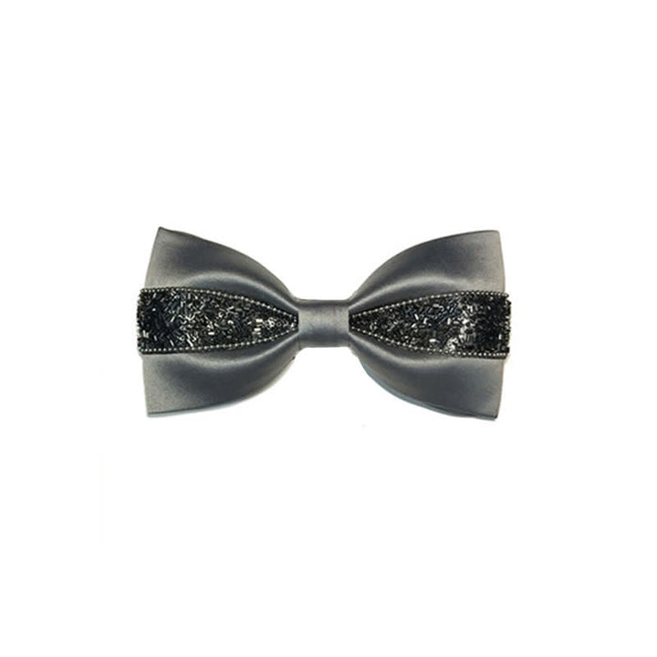 Men's Luxury Fancy Metal Bow Tie - Gray - image 1