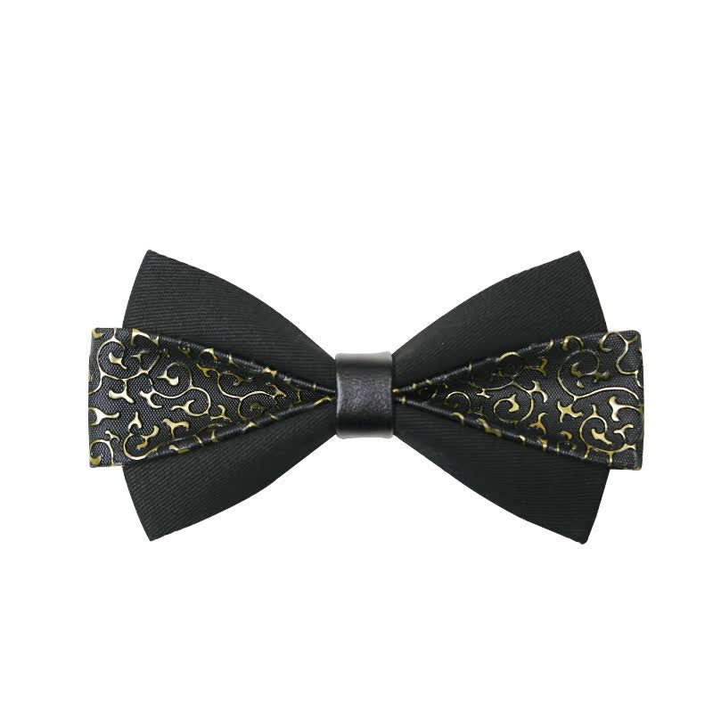 Men's Flame PU Leather Bow Tie - Gold - image 4