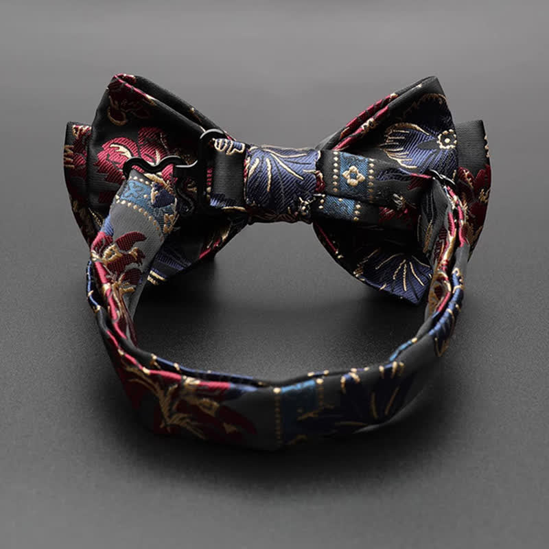 Men's Harmony Irises Cherry Blossom Floral Bow Tie - image 6
