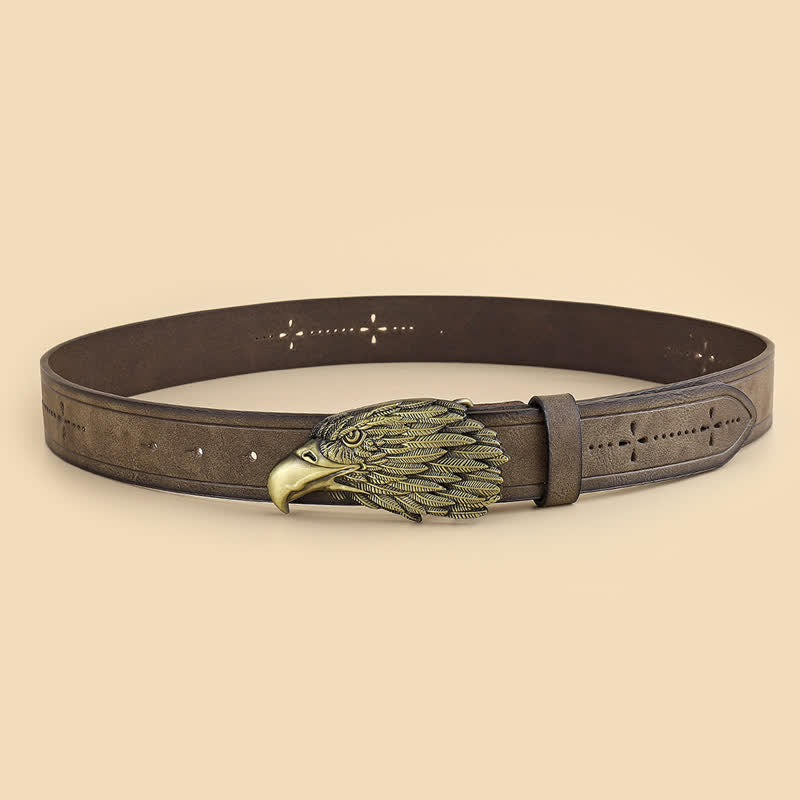 Men's Eagle Head 3D Vulture Shape Leather Belt - image 3