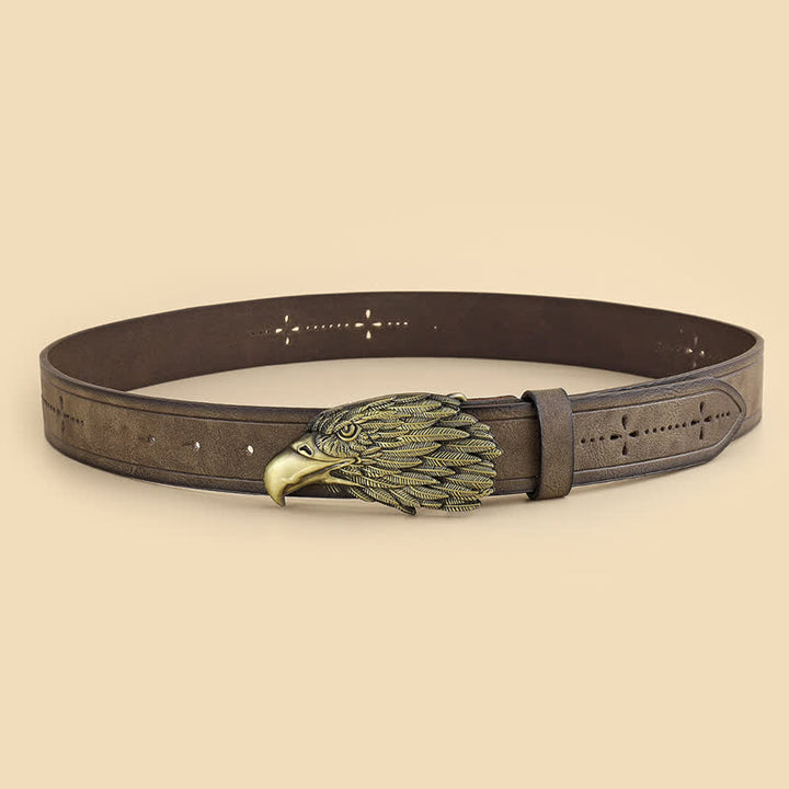 Men's Eagle Head 3D Vulture Shape Leather Belt - image 3