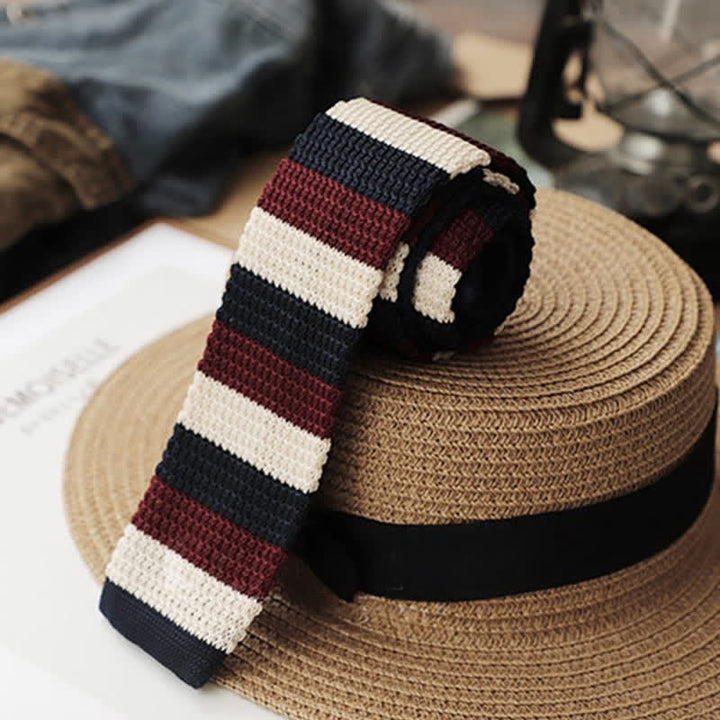 Men's Autumn Horizonal Striped Knitted Necktie - image 9