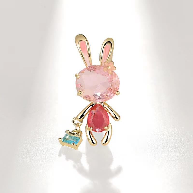 Women's Pink Bunny Little Rabbit Brooch - image 1
