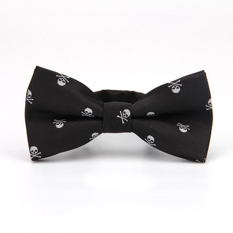Men's Halloween Skeleton Cross Bones Bow Tie - Black & White - image 3