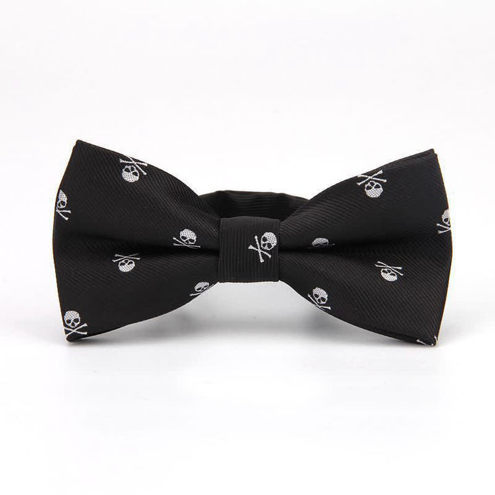 Men's Halloween Skeleton Cross Bones Bow Tie - Black & White - image 3