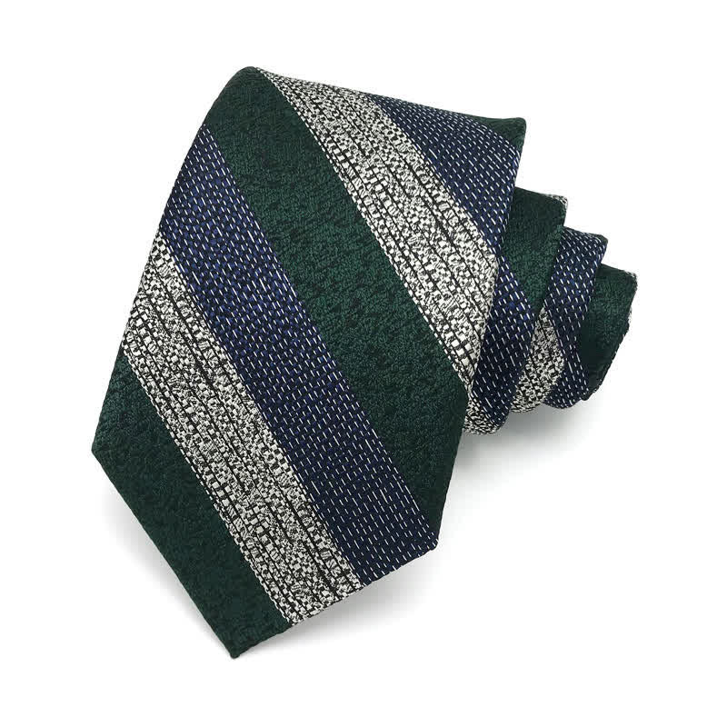 Men's Wide Block Multi Striped Necktie - Green - image 2