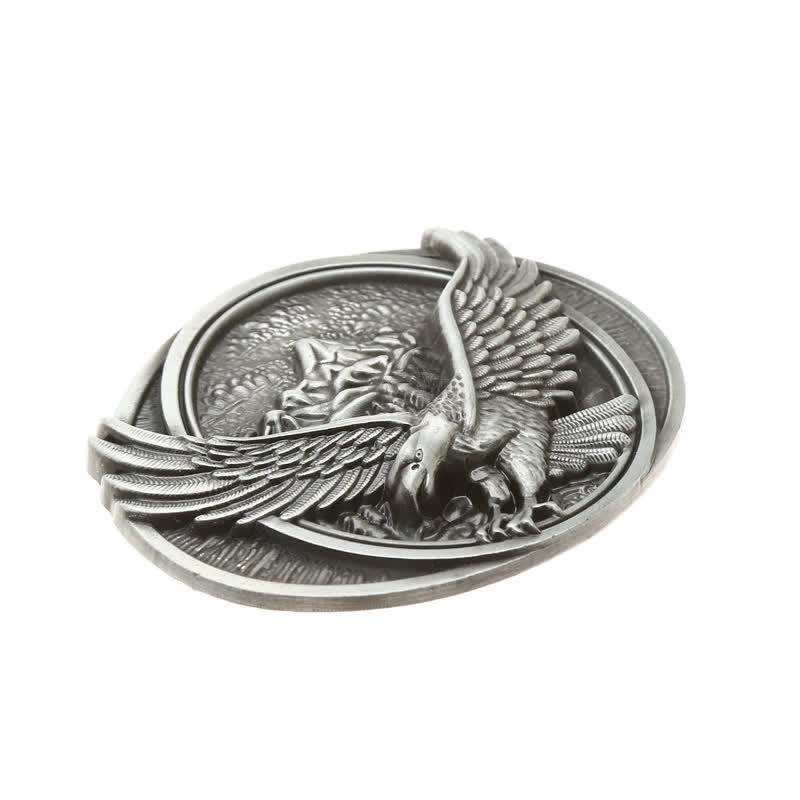 Men's DIY Domineering Flying Eagle Buckle Leather Belt - image 2