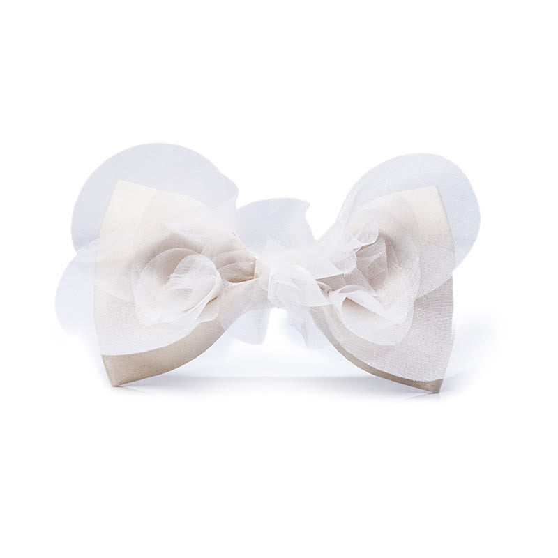 Men's Classy Warm Ivory White Organza Bow Tie - Ivory - image 0