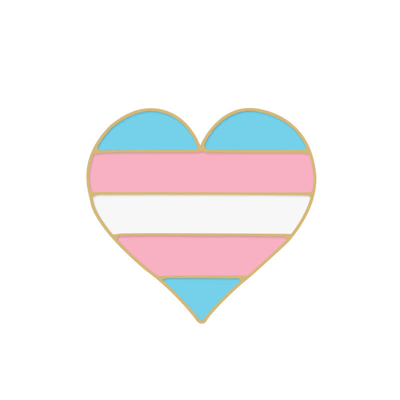 6Pcs Pride Day Pink & Blue Rainbow Flag Brooch - image 11