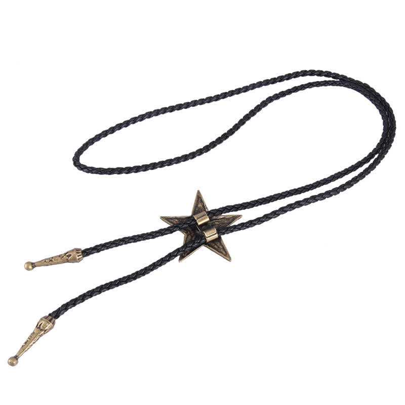 Vintage Natural Stone Star Pendant Necklace Bolo Tie - image 10
