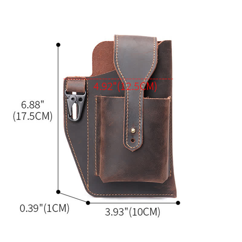 Minimalist Phone Crazy Horse Leather Belt Bag - image 11
