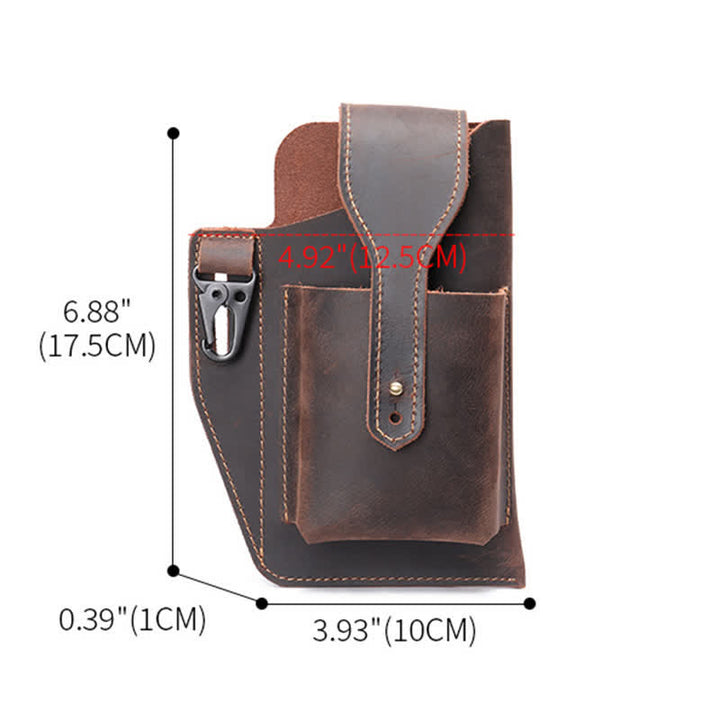 Minimalist Phone Crazy Horse Leather Belt Bag - image 11