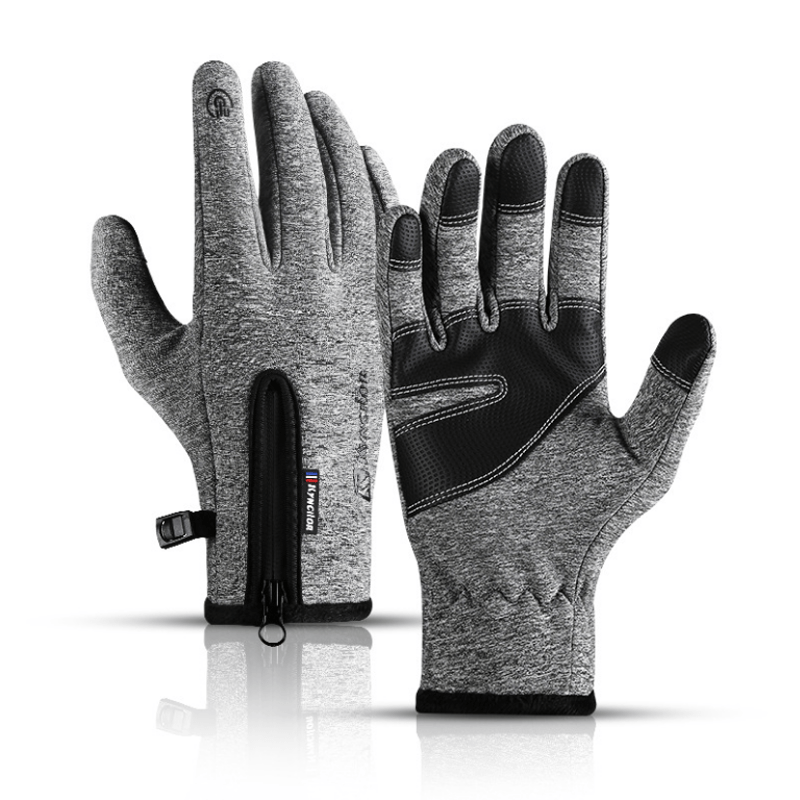 Outdoor Cycling Waterproof Zipper Tactical Gloves - Gray - XL - image 14