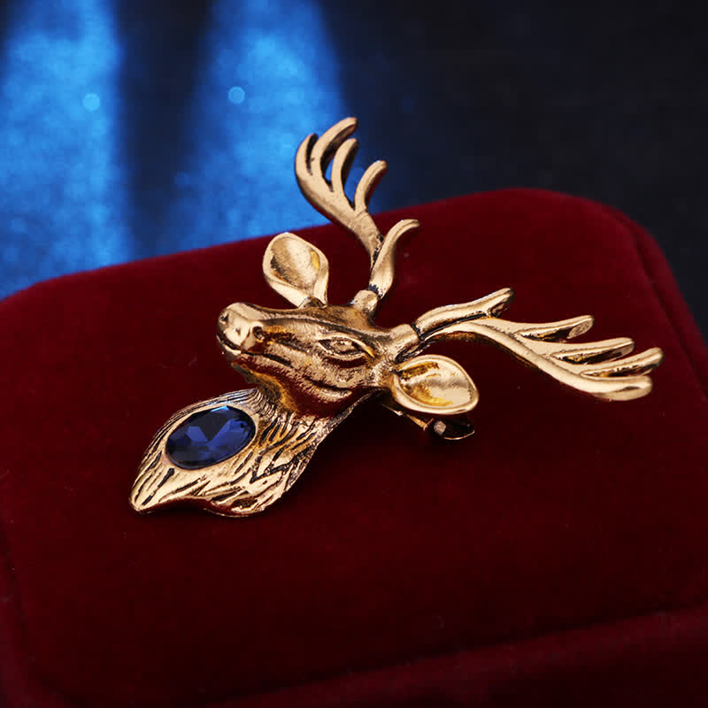 Men's Majestic Blue Gem Deer Brooch - image 3