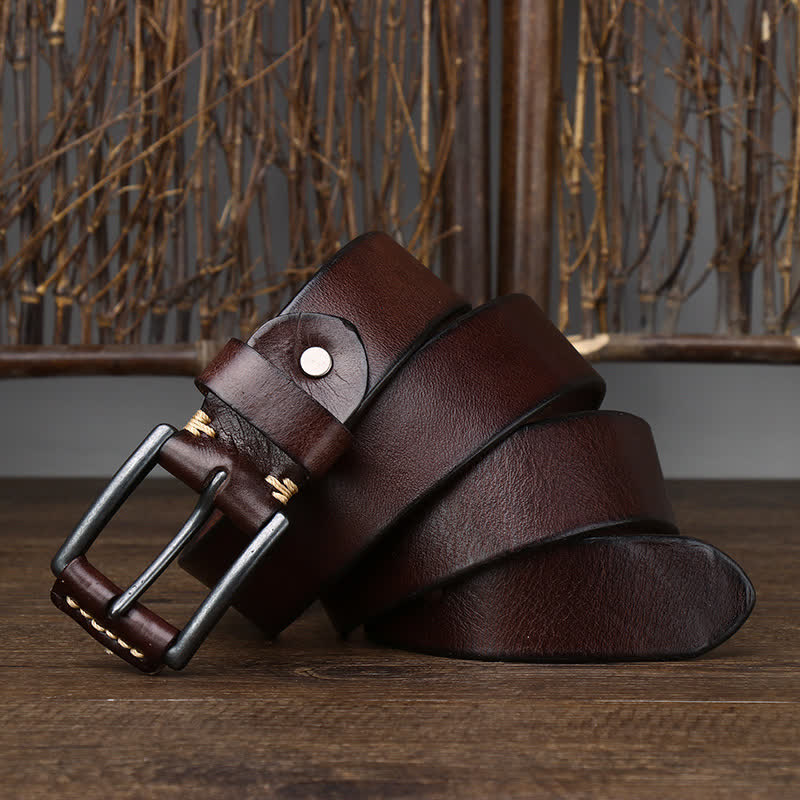 Men's Stylish Retro Glossy Cowboy Leather Belt - image 9