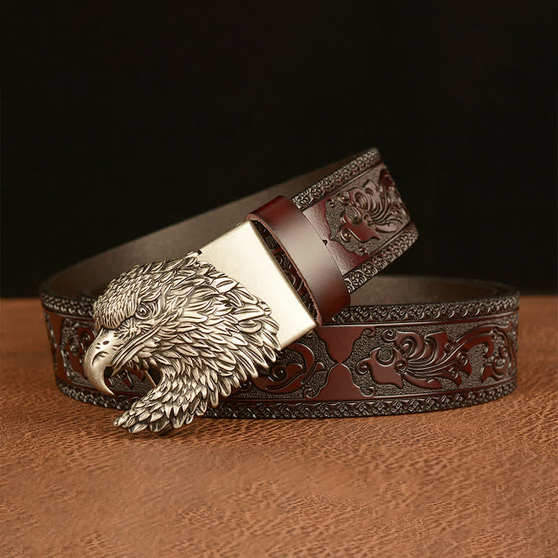 Men's Three-dimensional Eagle Head Leather Belt - image 13